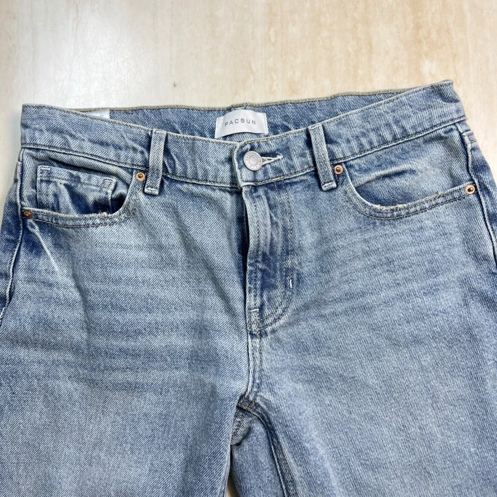 PacSun Jordyn Low Rise Straight Leg Jeans Size 24 Light Wash Denim - Picture 7 of 17